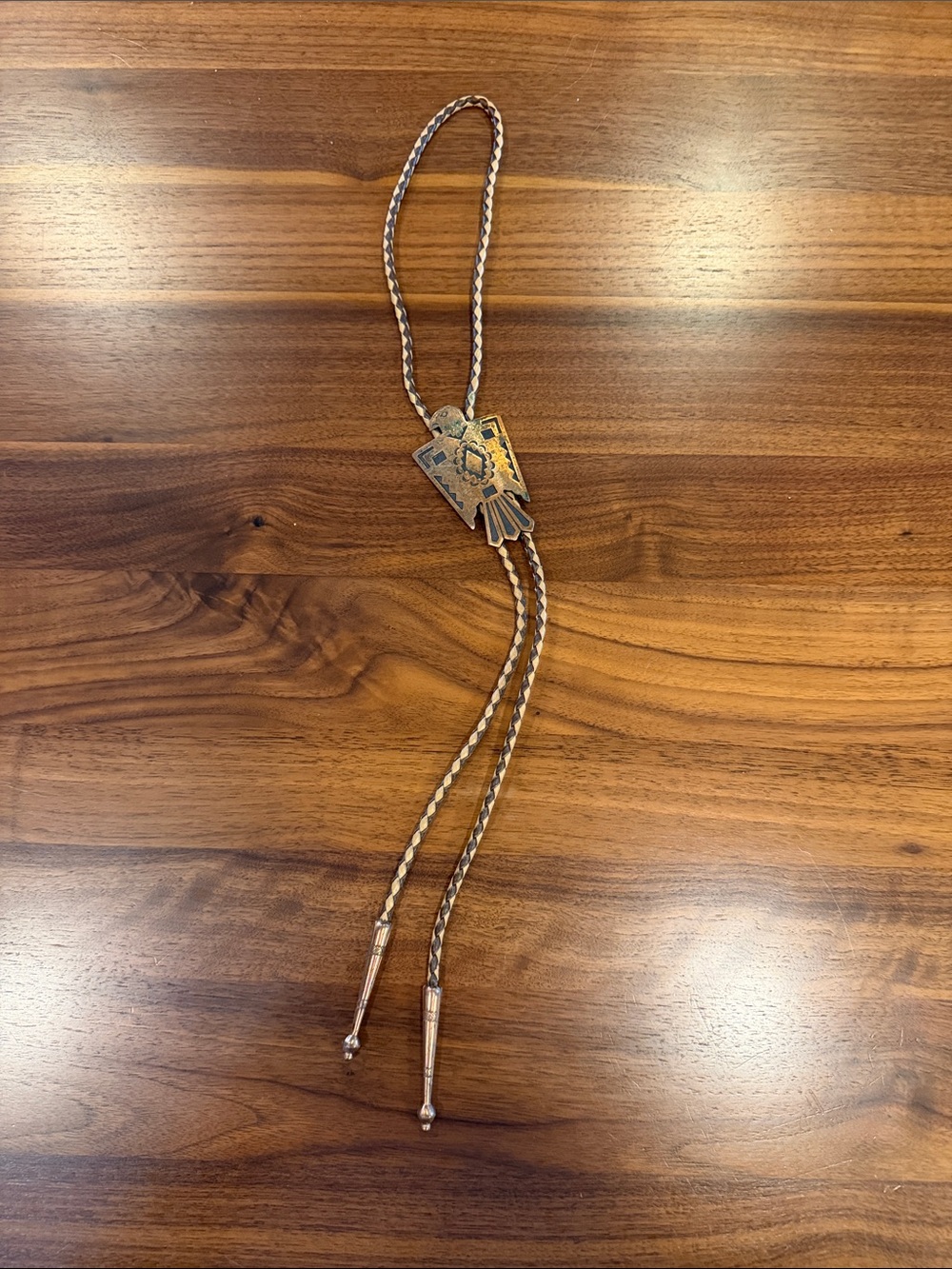 Vintage Bell Trading Post Thunderbird Bolo Tie | Solid Copper Western Americana
